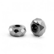 Hematite beads faceted disc 4x2mm Anthracite grey